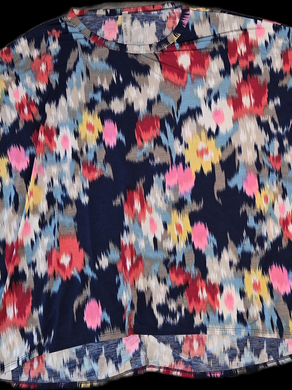 New Dear Scarlett Oversized Navy Multi Essential Tunic Blouse Size Medium - Picture 3 of 5